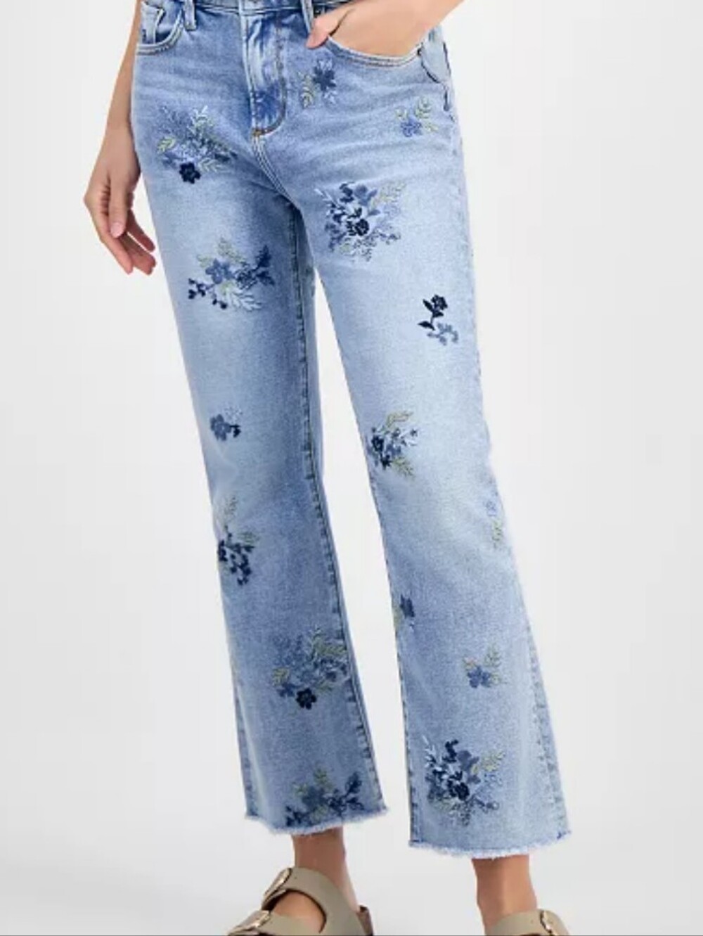 Driftwood 32 Roxy Summer Blues Light Wash Embroidered Flower Jeans ret 178 NWT